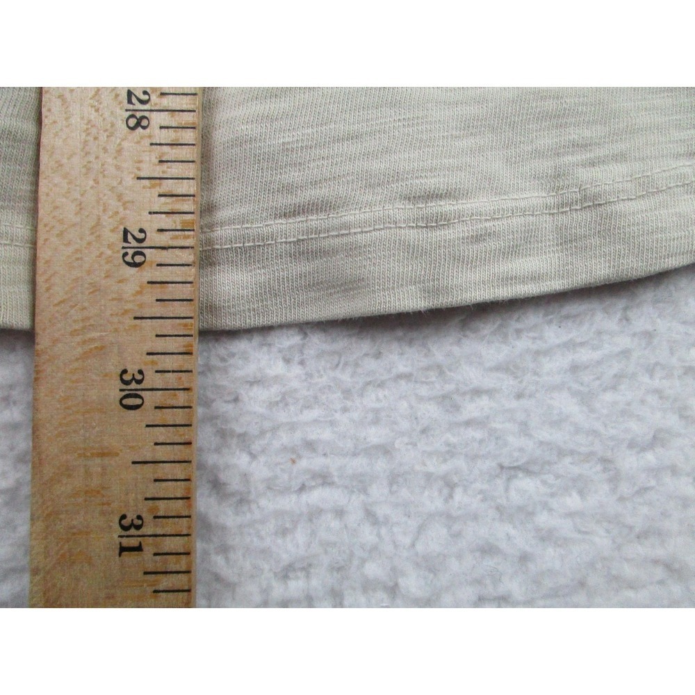 Goodlife Shirt Mens Large Beige Short Sleeve Henley Slub 100% Cotton Made in USA - Picture 8 of 9